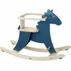 Schommelpaard Blauw met veiligheidsbeugel